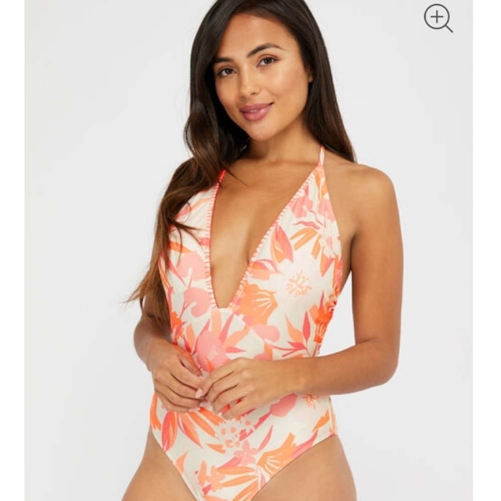 ACCESSORIZE LONDON Orange tropical palm one piece